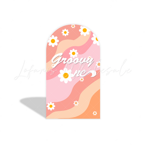 Toile de fond pour arche fête anniversaire Groovy One