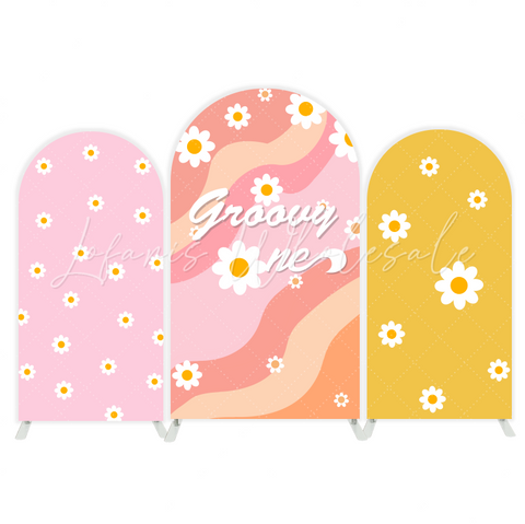 Toile de fond pour arche fête anniversaire Groovy One