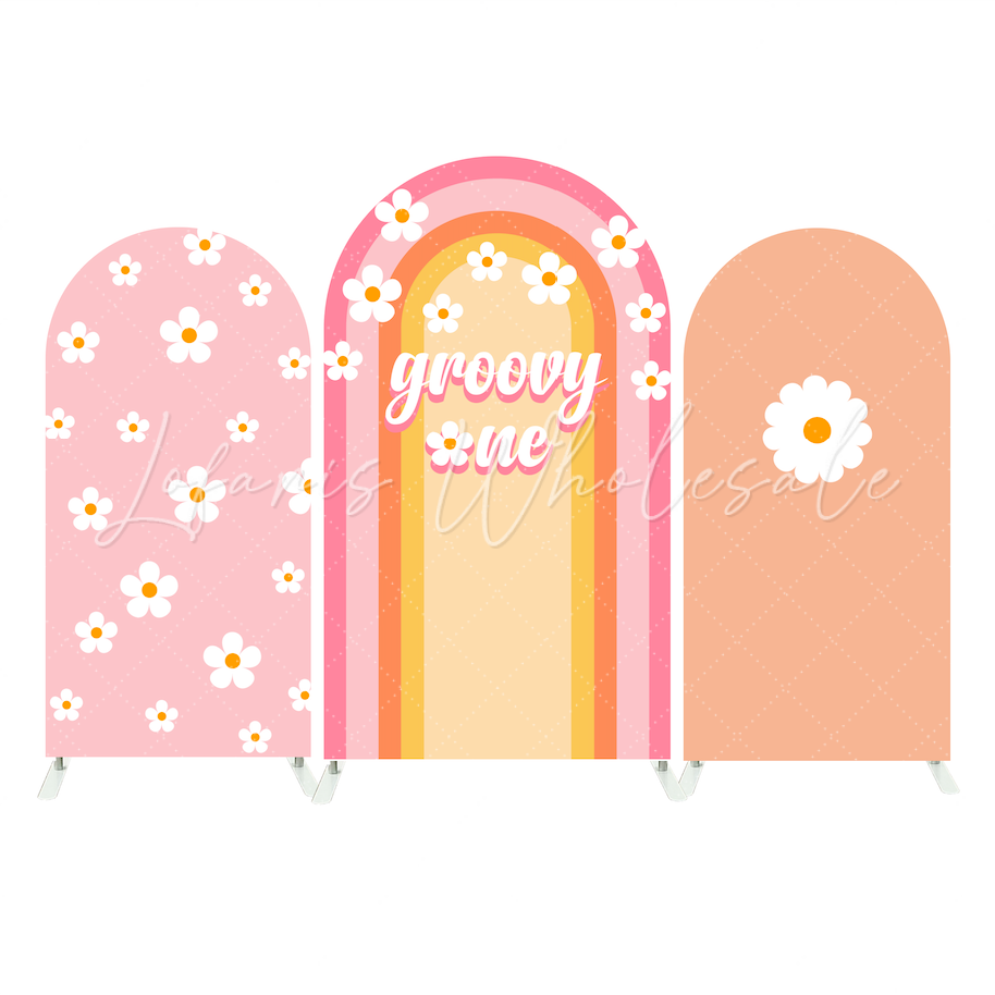 Toile de fond pour arche fond fête Joyeux Anniversaire Baby Shower Groovy One