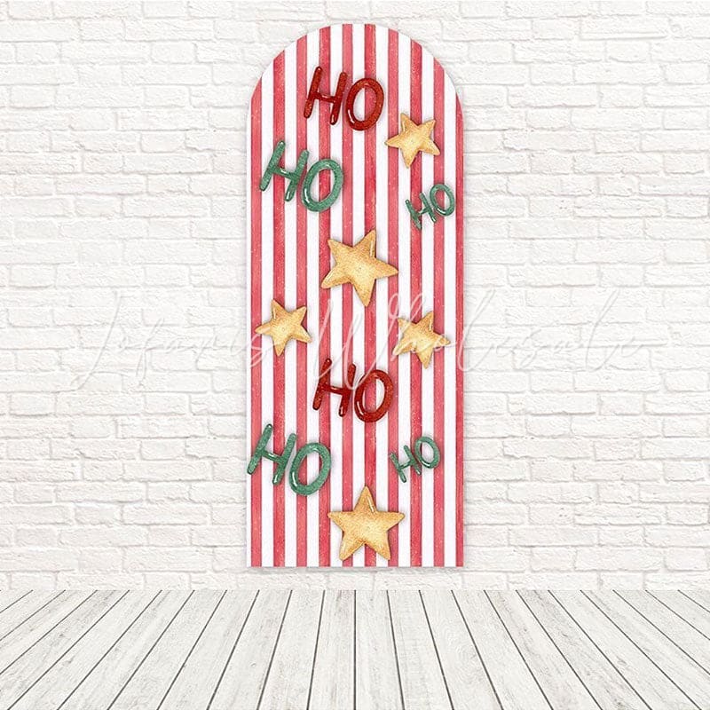 Toile de fond pour arche thème fun Noël rayure Ho Ho pour photos festives