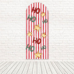 Toile de fond pour arche thème fun Noël rayure Ho Ho pour photos festives