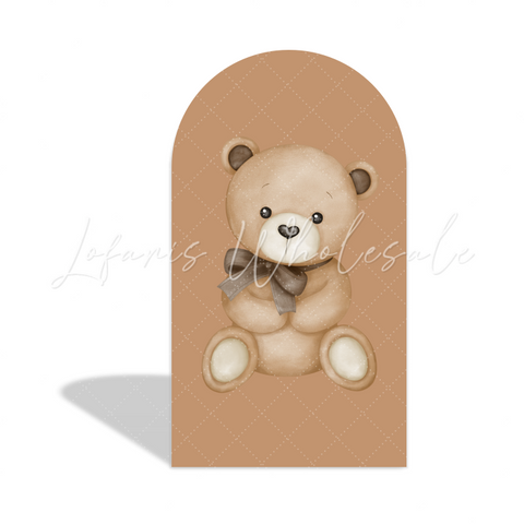 Toile de fond pour arche fête anniversaire ours en peluche montgolfière