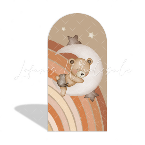 Toile de fond pour arche fête anniversaire ours en peluche montgolfière