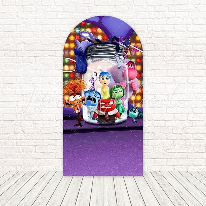 Toile de fond pour arche fantaisiste bouteille famille Vice-Versa pour événements fun