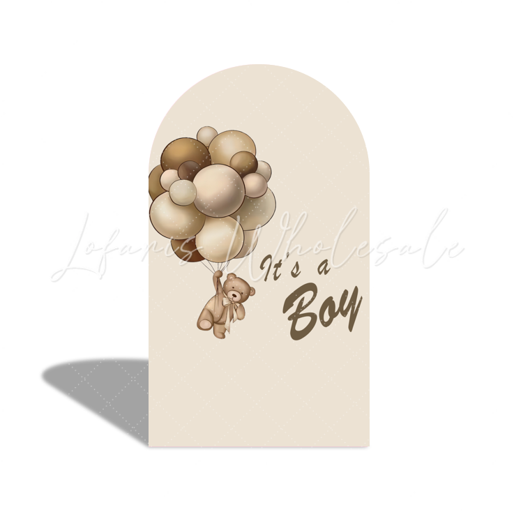 Toile de fond pour arche fête anniversaire ours en peluche C'est un garçon