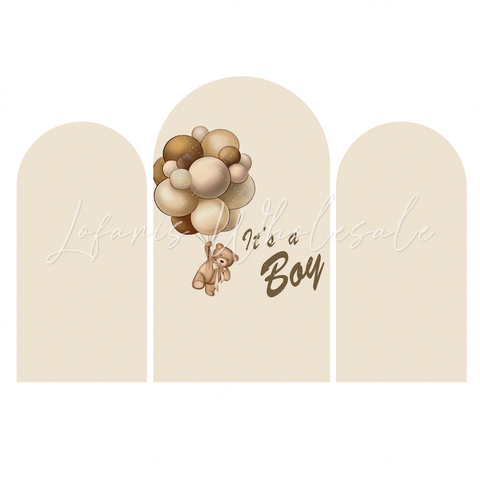 Toile de fond pour arche fête anniversaire ours en peluche C'est un garçon