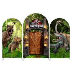 Toile de fond pour arche fête anniversaire Jurassic World Park