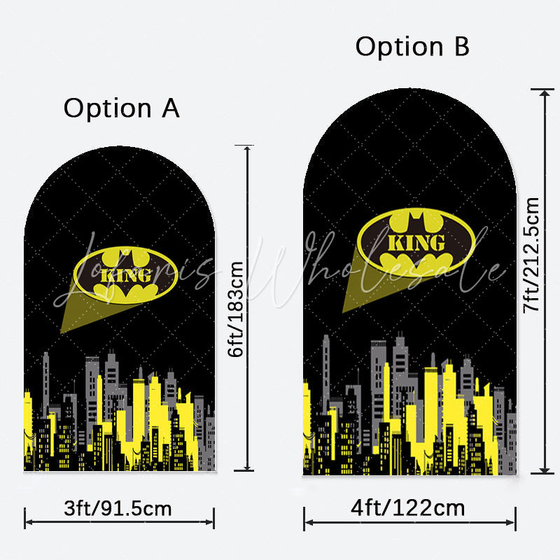 Toile de fond pour arche double face ligne d'horizon lumière ville roi