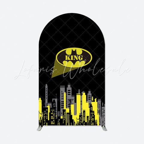 Toile de fond pour arche double face ligne d'horizon lumière ville roi