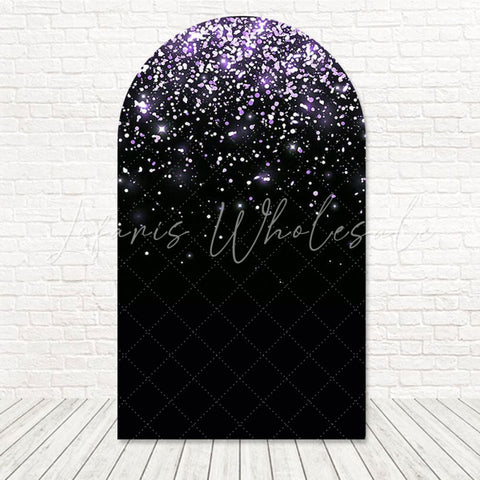 Toile de fond pour arche paillettes lilas scintillement doux pour fête élégante