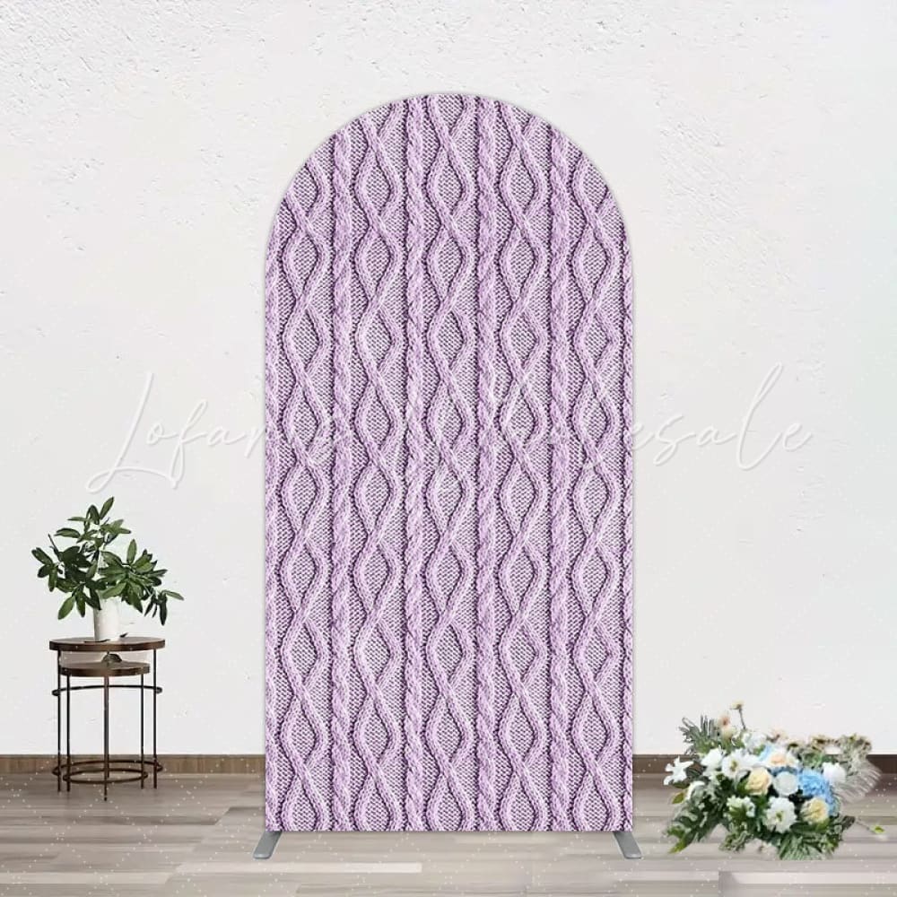 Toile de fond pour arche texture tricot lilas pour fête de printemps fille