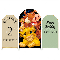 Toile de fond pour arche fête anniversaire Baby Shower Le Roi Lion