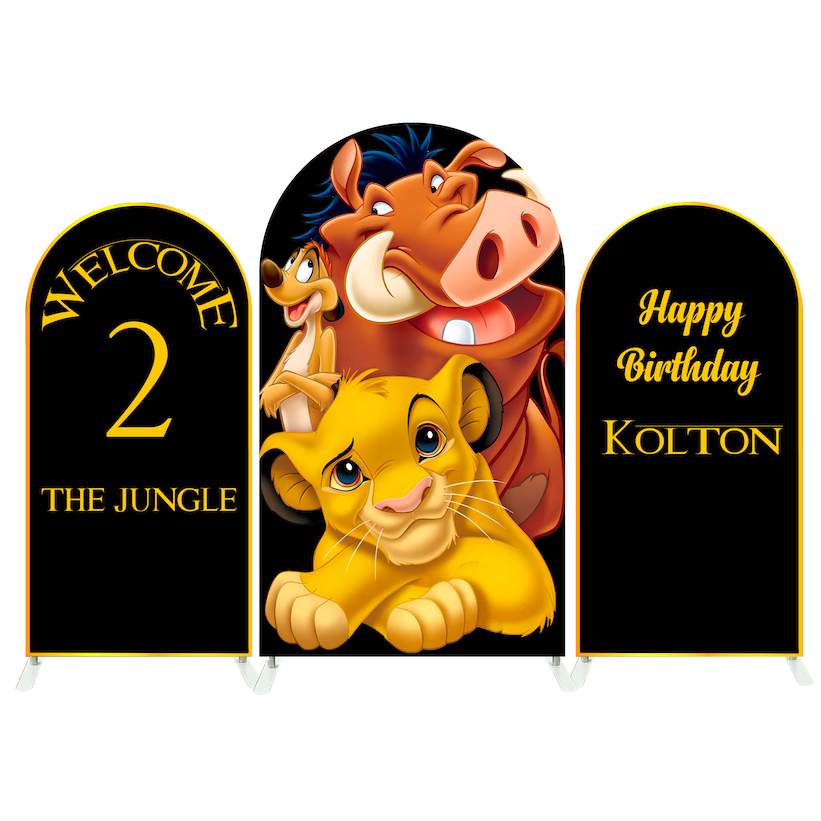 Housse pour arche fête anniversaire Baby Shower Le Roi Lion