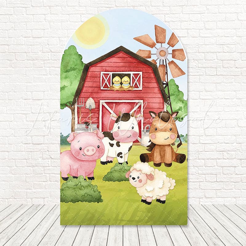 Toile de fond pour arche animal grange petite ferme pour thèmes fête événement rustique