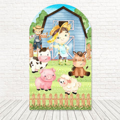 Toile de fond pour arche poulailler petite ferme pour événement bébé campagne