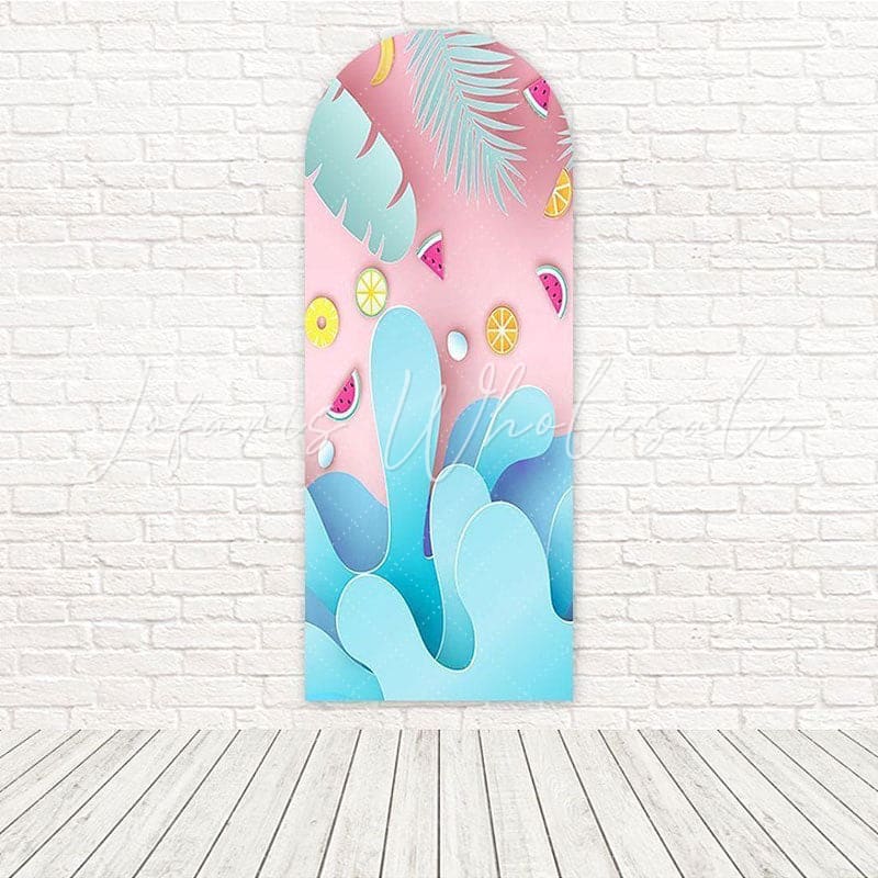 Toile de fond pour arche humeur juteuse splash été petits fruits pour ambiance tropicale