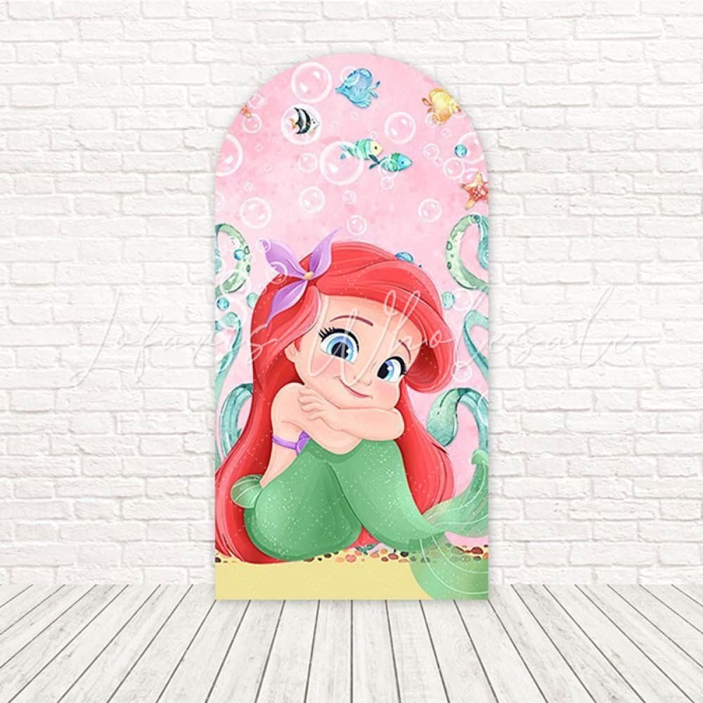 Toile de fond pour arche lueur océan Ariel Petite Sirène pour fête mer princesse