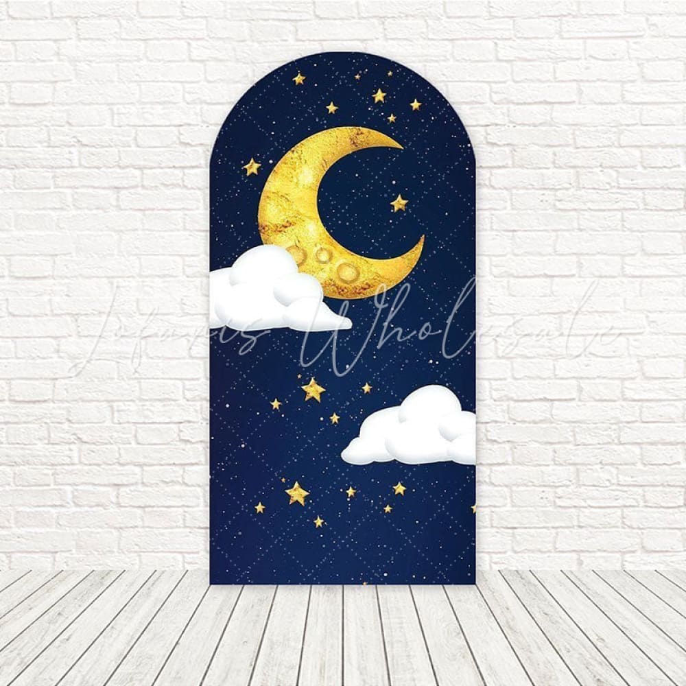 Toile de fond pour arche thème couronne étoile Petit Prince pour fête enfants magique