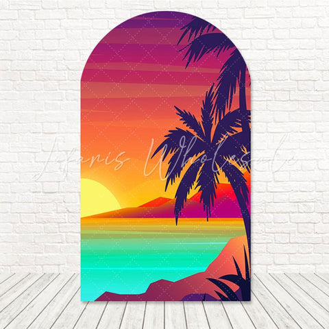 Toile de fond pour arche petit coucher de soleil moment calme pour ambiance extérieur douce