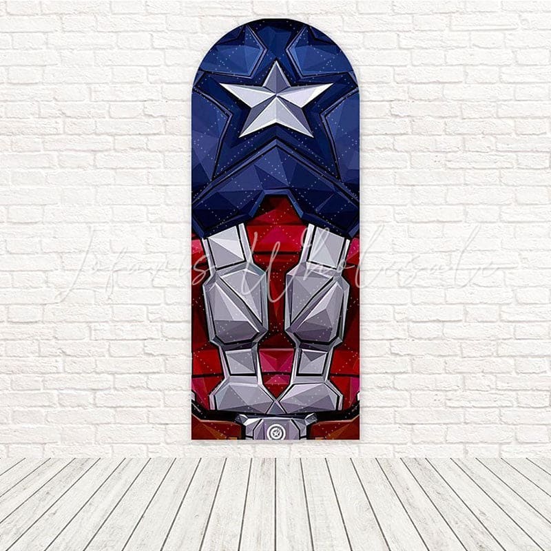 Toile de fond pour arche bouclier héros Captain America Marvel pour fête style comics