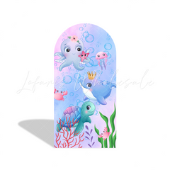 Housse pour arche fond fête anniversaire Baby Shower Sirène
