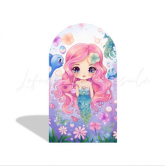Toile de fond pour arche fond fête anniversaire Baby Shower Sirène