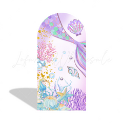 Toile de fond pour arche fond fête anniversaire Baby Shower thème Sirène