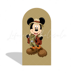 Toile de fond pour arche Joyeux Anniversaire Mickey Minnie Safari
