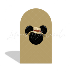 Toile de fond pour arche Joyeux Anniversaire Mickey Minnie Safari
