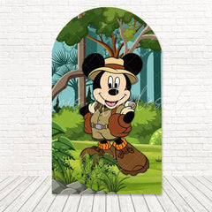 Toile de fond pour arche Mickey Safari Jungle Scout pour événement aventure