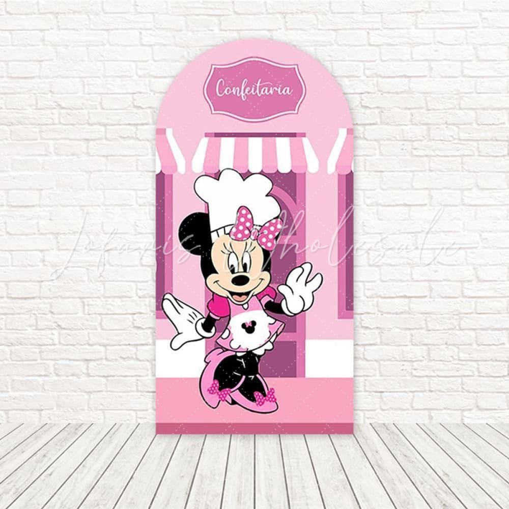 Toile de fond pour arche friandise rose douce boulangerie Minnie pour fun fête dessert