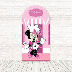 Toile de fond pour arche friandise rose douce boulangerie Minnie pour fun fête dessert