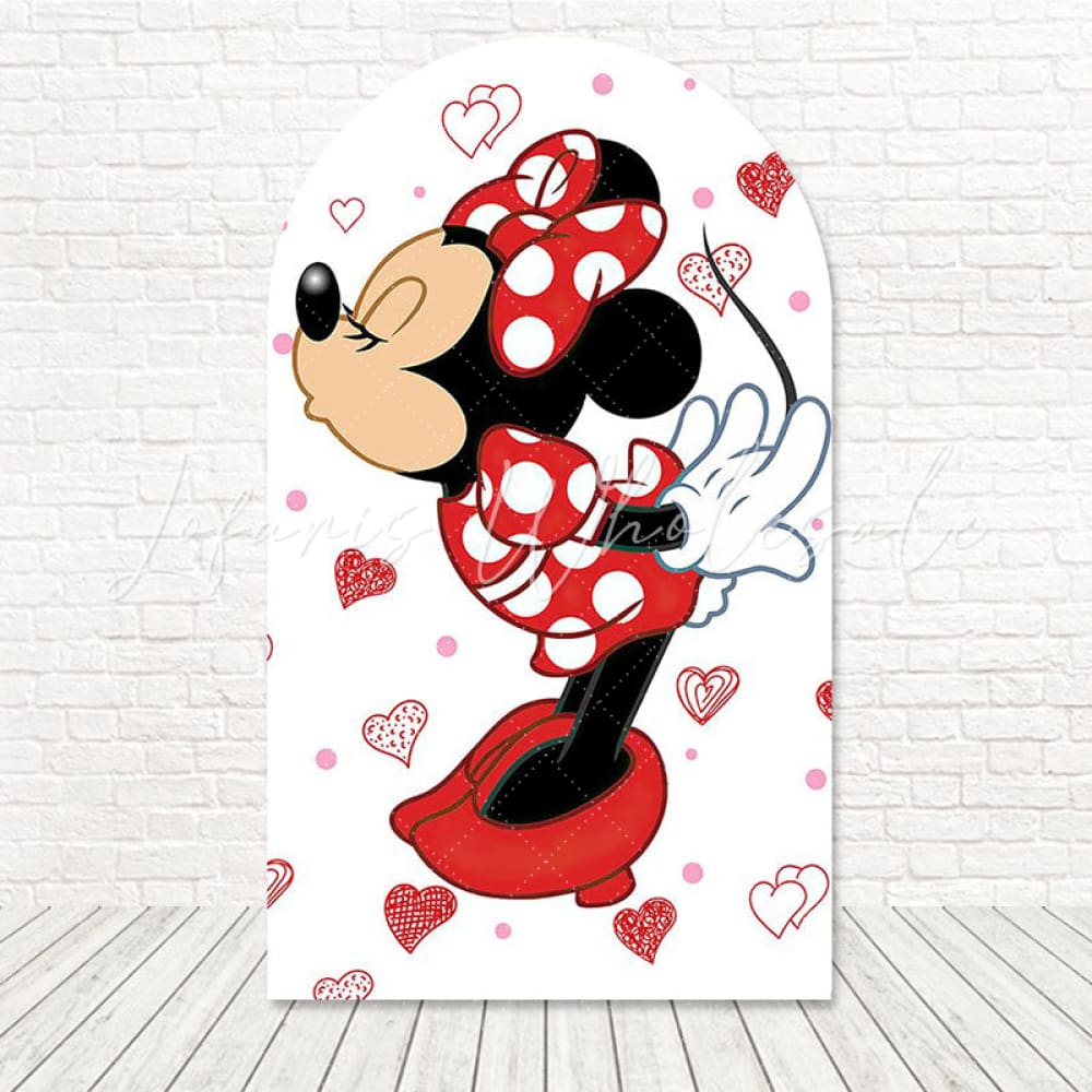 Toile de fond pour arche scène charme doux Minnie Mouse pour fête fille