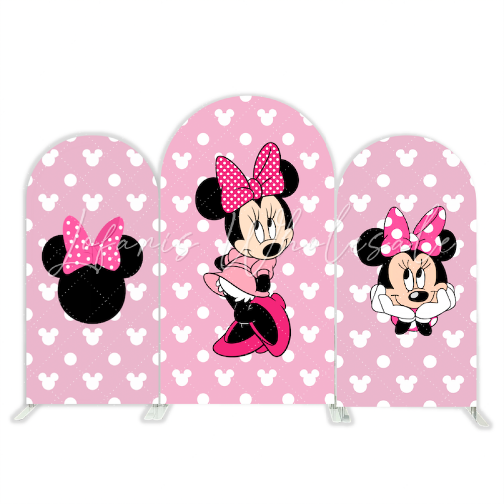 Toile de fond pour arche Joyeux Anniversaire thème Minnie