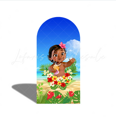 Toile de fond pour arche Joyeux Anniversaire thème Bébé Vaiana