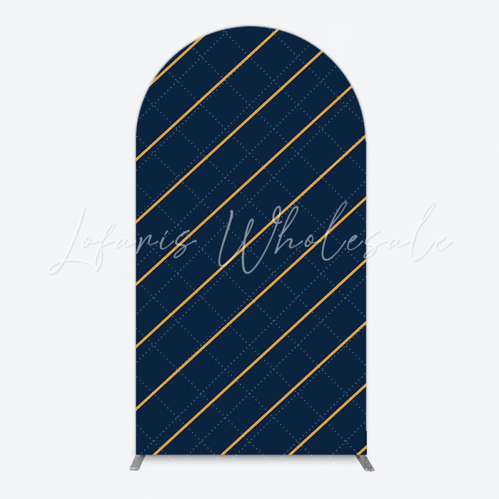 Toile de fond pour arche rayures bleu marine pour décoration fête moderne