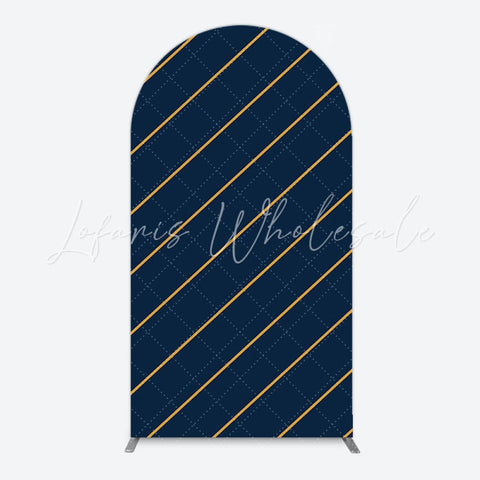 Toile de fond pour arche rayures bleu marine pour décoration fête moderne