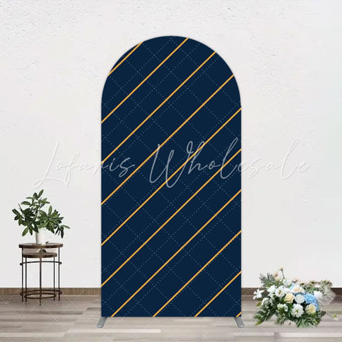 Toile de fond pour arche rayures bleu marine pour décoration fête moderne