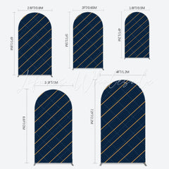 Toile de fond pour arche rayures bleu marine pour décoration fête moderne