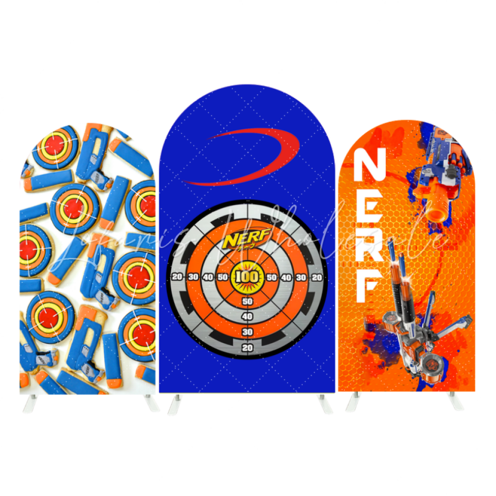 Toile de fond pour arche Joyeux Anniversaire thème Nerf