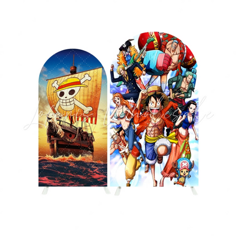 Toile de fond pour arche fête anniversaire thème One Piece
