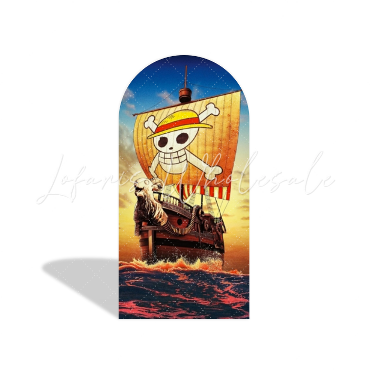 Toile de fond pour arche fête anniversaire thème One Piece