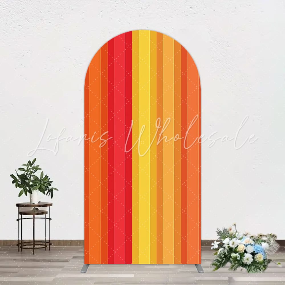 Toile de fond pour arche couleurs ABC orange pour décor enfants amusant