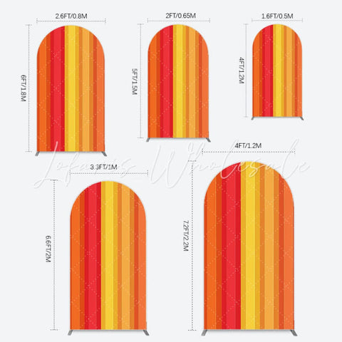 Toile de fond pour arche couleurs ABC orange pour décor enfants amusant