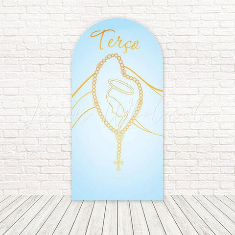 Toile de fond pour arche scène sainte Notre-Dame du Rosaire pour célébration sacrée