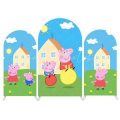 Toile de fond pour arche Joyeux Anniversaire thème Peppa Pig