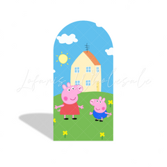 Toile de fond pour arche Joyeux Anniversaire thème Peppa Pig