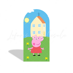 Toile de fond pour arche Joyeux Anniversaire thème Peppa Pig