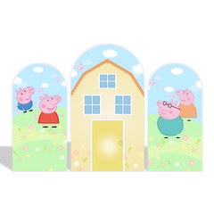 Toile de fond pour arche fête anniversaire thème Peppa Pig