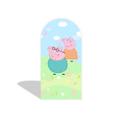 Toile de fond pour arche fête anniversaire thème Peppa Pig
